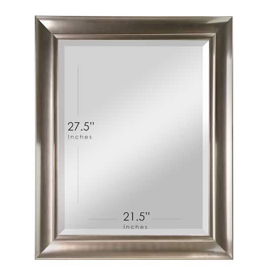 Head West 35" x 29" Oil Rubbed Antique Brushed Nickel Framed Wall Mirror